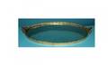 1473 Gilt Metal Dresser Tray with Amber Cabochon Jewel