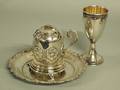 14 GROUP OF 3 JUDAICA SILVER TABLE ARTICLES