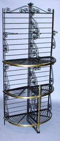27 LARGE BRASS AND IRON BAKERS RACK