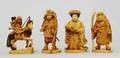 102A UNIQUE JAPANESE CARVED IVORY FIGURAL SET
