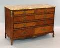 1056 LOUIS XV STYLE GILT BRONZE MOUNTED MAHOGANY CHEST