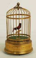 1021 GILT METAL SINGING BIRDCAGE