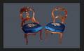 17 Pair Victorian Needlepoint Carved Side Chairs