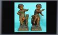 12 J Pilet Pair of Antique Painted Spelter Children