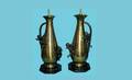 1029 Pair of Etched Brass EwerForm Table Lamps