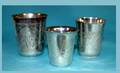 1028 3 Graduated Russian Sterling Silver Kiddush Cups
