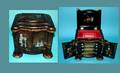 1048 Antique Lacquered Jewelry Box with hinged shaped