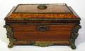 2 Footed Hinged SilkLined Accessories Box with Brass