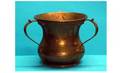 1013 Hammered Brass 3Handled Loving Cup measuring 7 