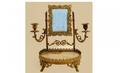 1026 Antique Brass and Marble Vanity Mirror with candl