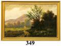 349 English School Oil Landscape