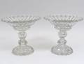 PAIR OF CUT GLASS COMPOTES AND STANDS