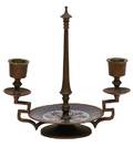 400 French Bronze  Champleve Enamel Candle Holder