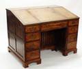 1074 REGENCY YEW WOOD KNEEHOLE DESK