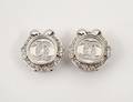 PAIR OF EIGHTEEN KARAT WHITE GOLD AND DIAMOND EARRINGS