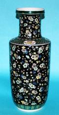 102 GOOD PAIR OF FAMILLE NOIR PORCELAIN VASES