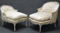 71 LOUIS XV PAINTED CHAISE LOUNGE