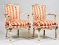 PAIR OF BAKER LOUIS XVI STYLE PAINTED FAUTEUILS