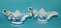 116 FINE PAIR OF BLUE  WHITE PORC SAUCE BOATS