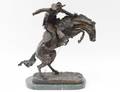 PATINATED BRONZE GROUP BRONCO BUSTER