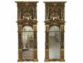 PAIR OF BAROQUE STYLE PARCEL GILT AND CARVED WOOD