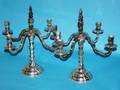 176 PR SCANDINAVIAN SILVER 5 LIGHT CANDELABRAS