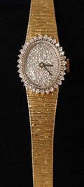 1156 14K YG AND DIAMOND LADYS WRISTWATCH