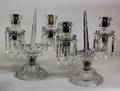 1155 PAIR OF MOLDED GLASS TWO LIGHT CANDELABRA