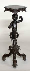 1112 GOOD CARVEDEBONIZED BLACKAMOOR STAND