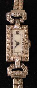 1095 PLATINUM AND DIAMOND LADYS WRISTWATCH