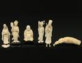 GROUP OF SIX CARVED IVORY FIGURES