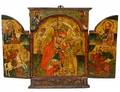 GILT WOOD TRIPTYCH ICON