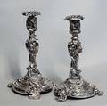 238 SUPERB PAIR OF VICTORIAN SS CANDLESTICKS