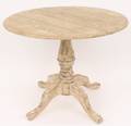 Circular Pine Wood Table wStripped Finish