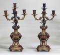 1213 PR OF GILT BRONZE 3 LIGHT CANDELABRAS