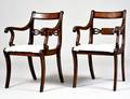 SET OF SIX REGENCY STYLE ARM CHAIRS