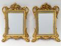 PAIR OF CARVED AND GILTWOOD SMALL MIRRORS
