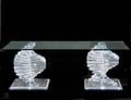 PAIR OF LUCITE SPIRAL COFFEE TABLE BASES