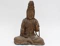 CARVED WOOD FIGURE OF BUDDHA