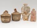 GROUP OF FOUR PRECOLUMBIAN STYLE POTTERY ARTICLES