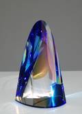 209 CONTEMPORARY BLUE AND CLEAR SCULPTURE
