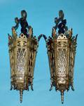 271 4 MIZNER STYLE GILT BRNZ  IRON SMALL LANTERNS