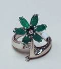 1239 EMERALD AND DIAMOND RING