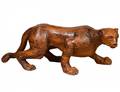 LARGE CARVED WOODEN LEOPARD