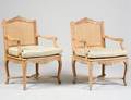 PAIR OF LOUIS XV PROVINCIAL STYLE FAUTEUILS