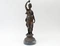 PATINATED BRONZE FIGURE OF A CLASSICAL FEMALE