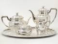 FIVE PIECE ASSEMBLED CONTINENTAL SILVER TEA AND COFFEE