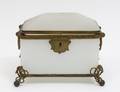 BRASS MOUNTED OPALINE GLASS BOX