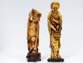 TWO CARVED IVORY FIGURES
