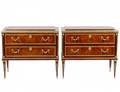 PAIR OF BALTIC GILT BRONZE MOUNTED MAHOGANY COMMODES